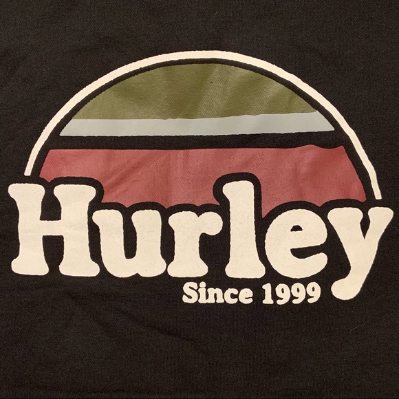 Hurley Logo Fleece Full Zip Drawstring Hoodie with Kangaroo Pouch - Picture 5 of 16